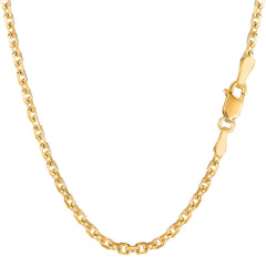 14k Yellow Gold Cable Link Chain Necklace, 3.1mm fine designer jewelry for men and women