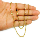 14k Yellow Gold Cable Link Chain Necklace, 3.1mm
