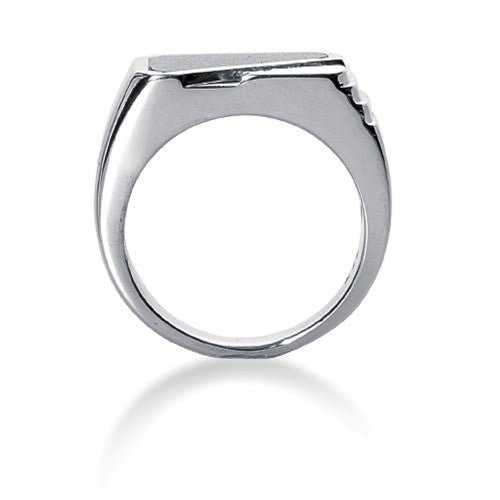Diamond and Onyx Mens Ring in 14k white gold (0.15cttw, F-G Color, SI2 Clarity)