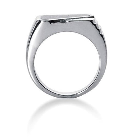 Diamond and Onyx Mens Ring in 14k white gold (0.15cttw, F-G Color, SI2 Clarity)