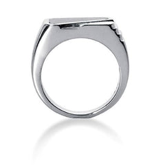 Diamond and Onyx Mens Ring in 14k white gold (0.15cttw, F-G Color, SI2 Clarity)