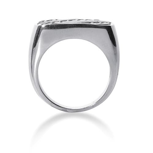 Diamond and Onyx Mens Ring in 14k white gold (0.33cttw, F-G Color, SI2 Clarity)