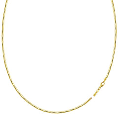 Diamond Cut Omega Chain Necklace With Screw Off Lock In 14k Yellow Gold - JewelryAffairs