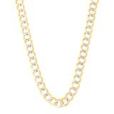 14k 2 Tone Yellow And White Gold Curb Chain Necklace, 4.7mm