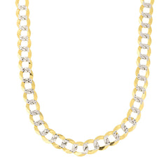 Collar de cadena curvada de oro amarillo y blanco de 14 quilates en dos tonos, joyería fina de diseño de 5,7 mm para hombres y mujeres
