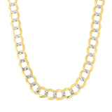 14k 2 Tone Yellow And White Gold Curb Chain Necklace, 7mm