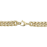 14k Yellow Gold Miami Cuban Curb Hollow Link Mens Necklace, 22"