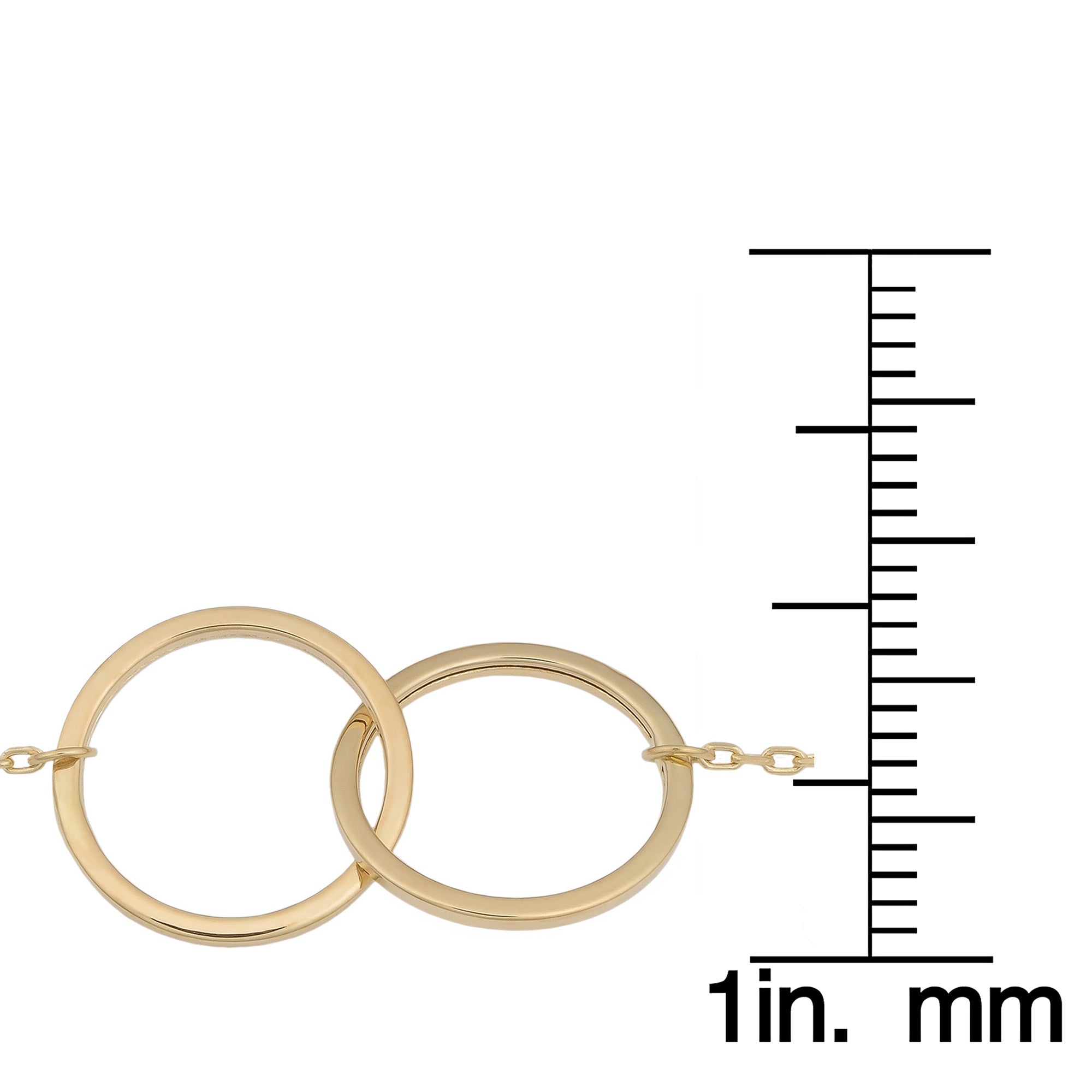 14 k gul guld dobbelt cirkel armbånd til kvinder, 7,5 fine designer smykker til mænd og kvinder