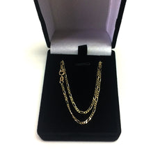 14k Yellow Solid Gold Figaro Chain Necklace, 1.9mm fine designer jewelry for men and women