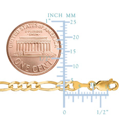 14 karat gul massivt guld Figaro kæde halskæde, 3,6 mm fine designer smykker til mænd og kvinder