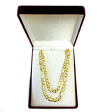 14k Yellow Solid Gold Figaro Chain Bracelet, 3.8mm
