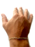 14k Yellow Solid Gold Figaro Chain Bracelet, 3.8mm