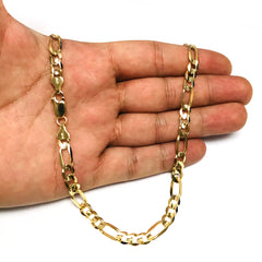 14k Yellow Solid Gold Figaro Chain Bracelet, 6.0mm fine designer jewelry for men and women