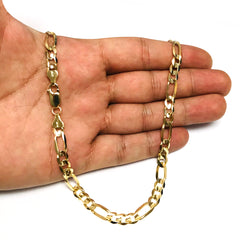 Collana a catena Figaro in oro massiccio giallo 14k, gioielleria raffinata da 6,0 mm per uomo e donna