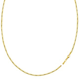 Diamond Cut Omega Chain Necklace With Screw Off Lock In 14k Yellow Gold