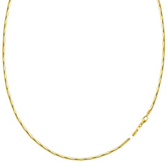 Collar de cadena Omega con corte de diamante y cierre de rosca en oro amarillo de 14 k, joyería fina de diseño para hombres y mujeres