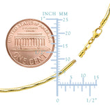Diamond Cut Omega Chain Necklace With Screw Off Lock In 14k Yellow Gold