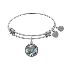 Finish Brass December Birthstone Angelica Bangle Bracelet, 7.25"