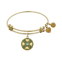 Finish Brass December Birthstone Angelica Bangle Bracelet, 7.25"