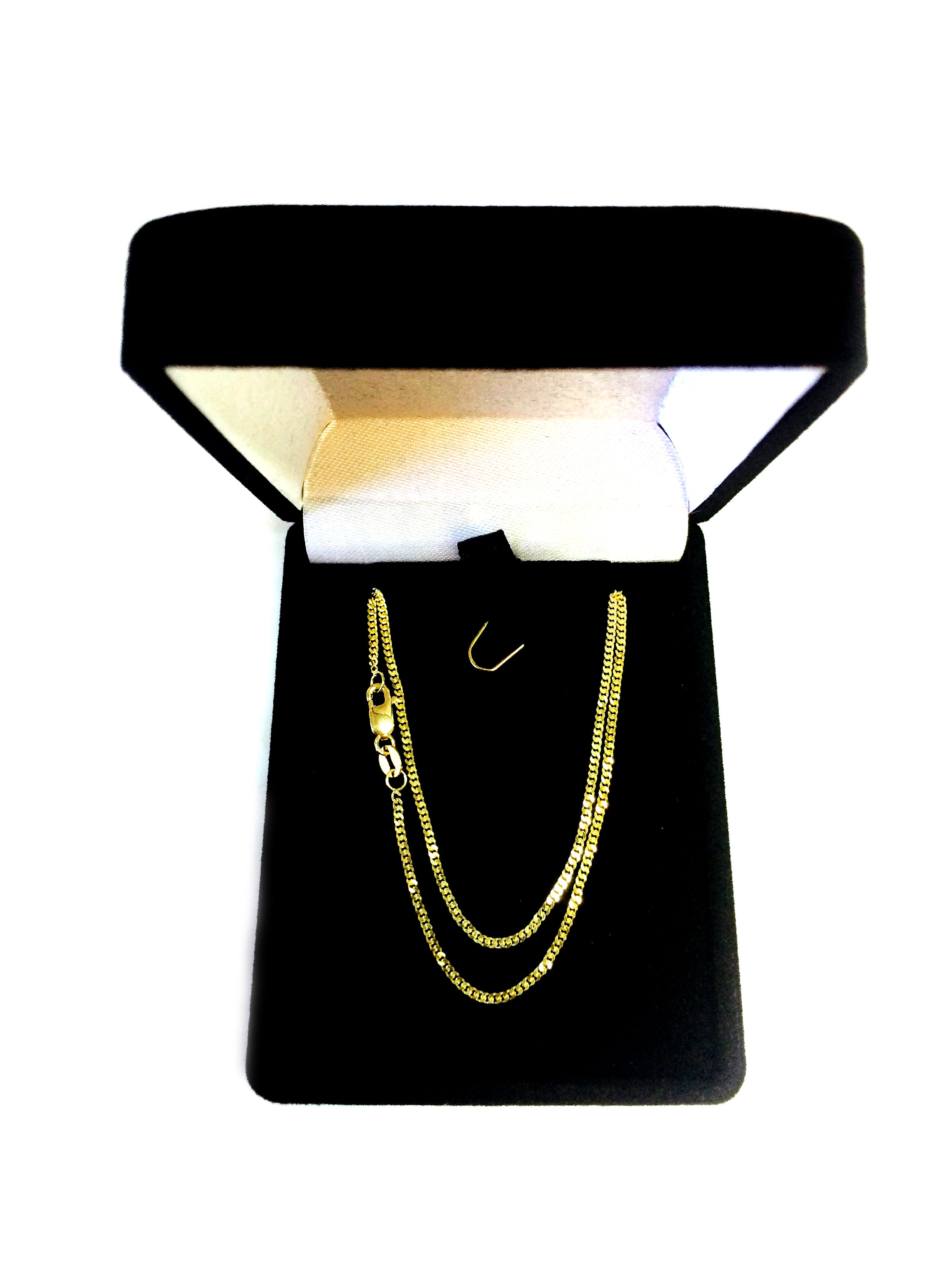 Collana a catena Gourmette in oro giallo 14k, gioielli di design pregiati da 1,5 mm per uomini e donne