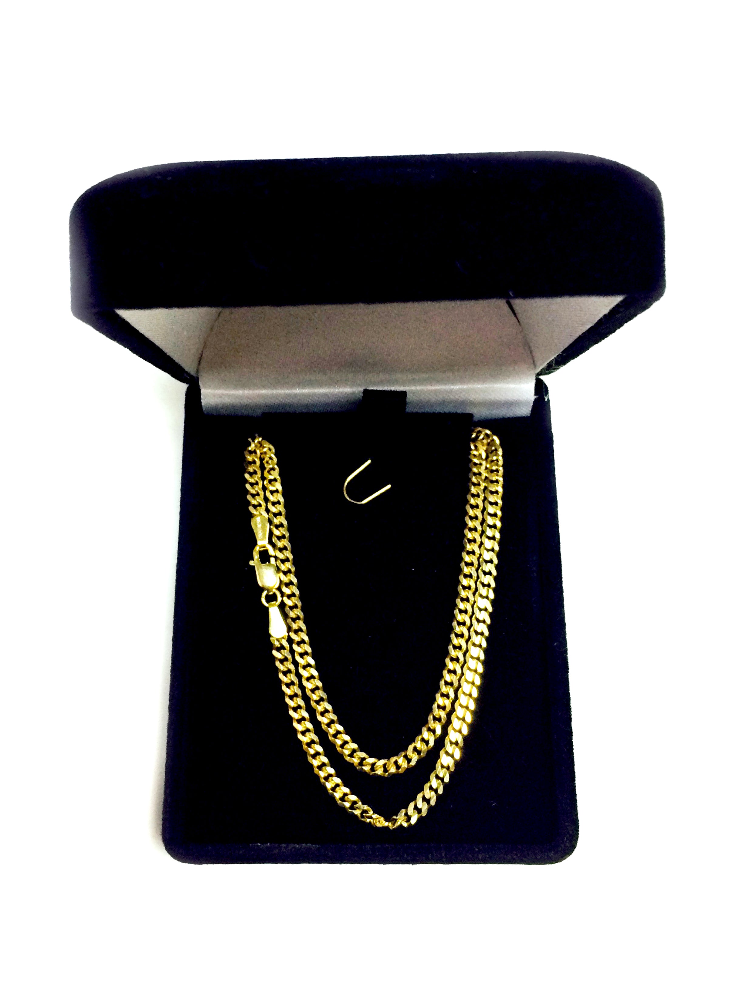 14k Yellow Gold Gourmette Chain Necklace, 3.0mm