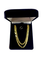 14k Yellow Gold Gourmette Chain Necklace, 3.0mm