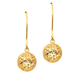 14K Yellow Gold Ball Drop Earrings