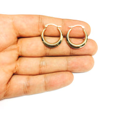 14K Yellow Gold Round Hoop Earrings, Diameter 20mm