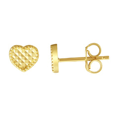 14 k gult gull hjerte øredobber fine designer smykker for menn og kvinner