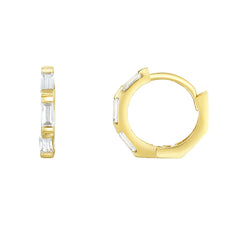 Boucles d'oreilles Huggie Hoop en or jaune 14 carats, bijoux de créateur de 12 mm pour hommes et femmes