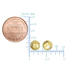 14k Yellow Gold Satin With Diamond Cut Edges Stud Earrings, 8mm fine designer jewelry for men and women