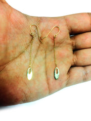 14K Yellow Gold Oval Bead Drop Earrings fine designer jewelry for men and women