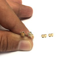 14k Yellow Gold Star Stud Earrings fine designer jewelry for men and women