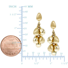 Boucles d'oreilles en forme de larme en or jaune 14 carats, bijoux de créateur raffinés pour hommes et femmes