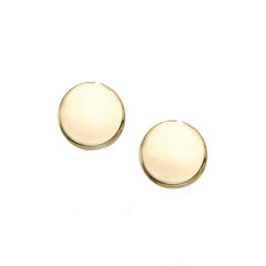 Boucles d'oreilles à tige rondes en or jaune 14 carats, bijoux de créateur raffinés pour hommes et femmes