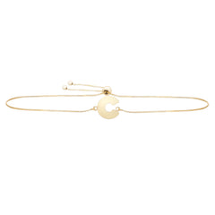 Bracciale regolabile con lettera iniziale dell'amicizia in oro giallo 14k, gioielleria raffinata da 9,25" per uomo e donna