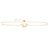 14k Yellow Gold Initial Letter Friendship Adjustable Bracelet, 9.25"