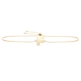 14k Yellow Gold Initial Letter Friendship Adjustable Bracelet, 9.25"