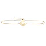 14k Yellow Gold Initial Letter Friendship Adjustable Bracelet, 9.25"