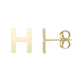 14k Yellow Gold Initial Letter Stud Earrings