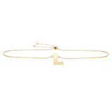 14k Yellow Gold Initial Letter Friendship Adjustable Bracelet, 9.25"