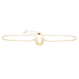 14k Yellow Gold Initial Letter Friendship Adjustable Bracelet, 9.25"