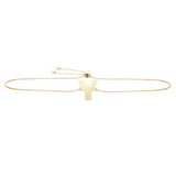 14k Yellow Gold Initial Letter Friendship Adjustable Bracelet, 9.25"