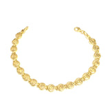Sterling Silver 18 Karat Gold Overlay Plated Greek Spira Bracelet, 7.5"