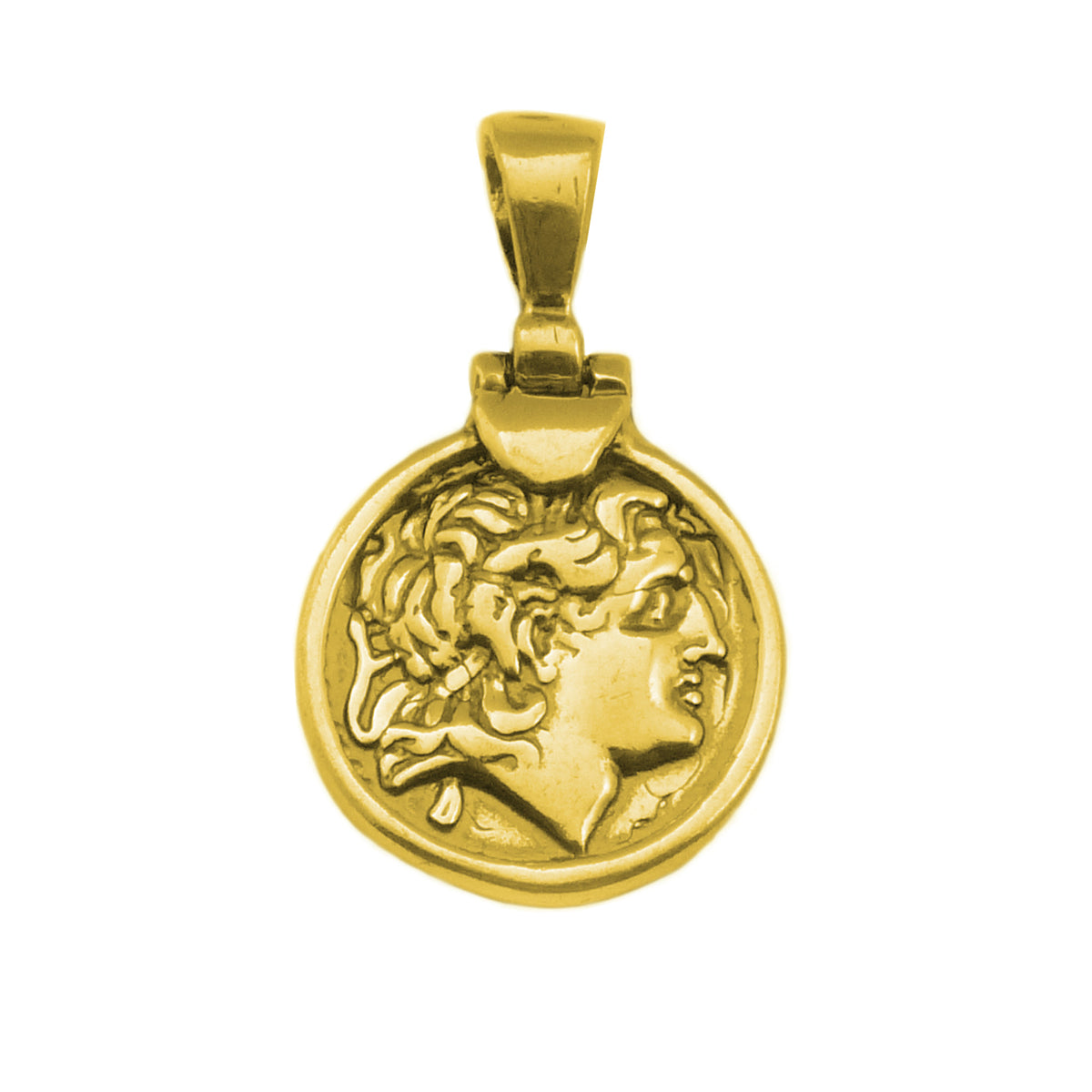 Sterling Silver 18 Karat guldöverdrag pläterad Alexander The Great Pendant fina designersmycken för män och kvinnor