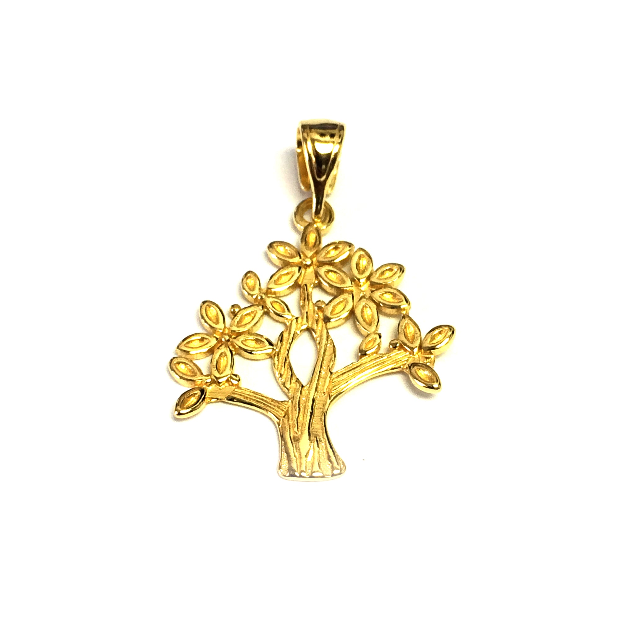 Sterling Silver 18 Karat Gold Overlay Plated Tree Of Life Pendant fine designer jewelry for men and women