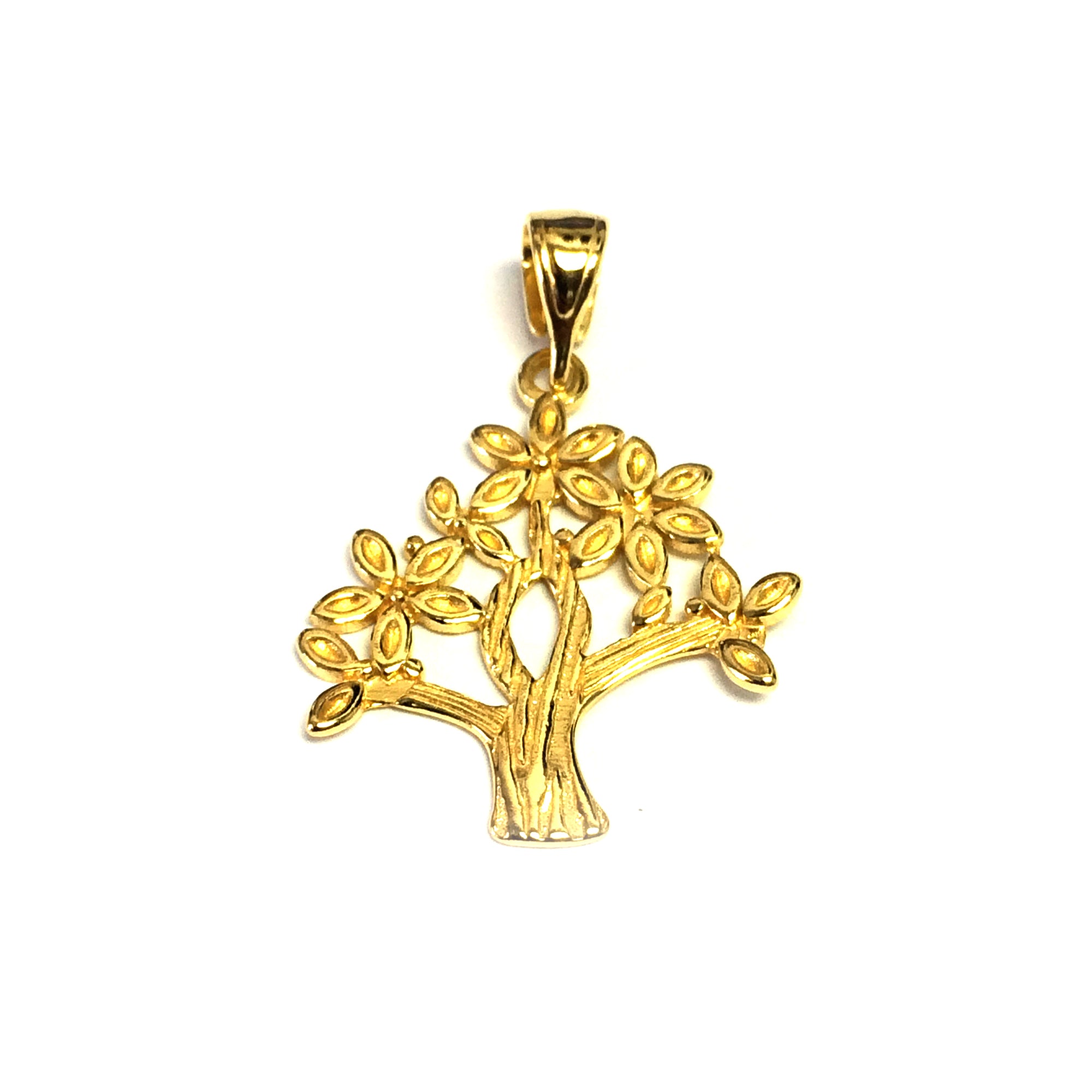 Sterling Silver 18 Karat Gold Overlay Plated Tree Of Life Pendant