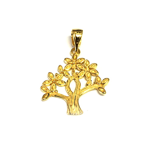 Sterling Silver 18 Karat Gold Overlay Plated Tree Of Life Pendant