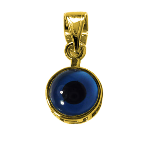 Sterling Silver 18 Karat Gold Overlay Plated Greek Meandros Evil Eye Charm