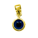 Sterling Silver 18 Karat Gold Overlay Plated Greek Meandros Evil Eye Pendant